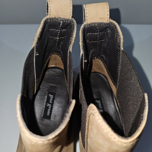 NEW Paul Green Shasta Ankle Bootie  UK Size 7 Sahara Tan Nubuck Pull On Chelsea - Picture 8 of 13